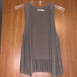 Mocha color knit sweater vest open front